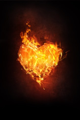 Heart aflame